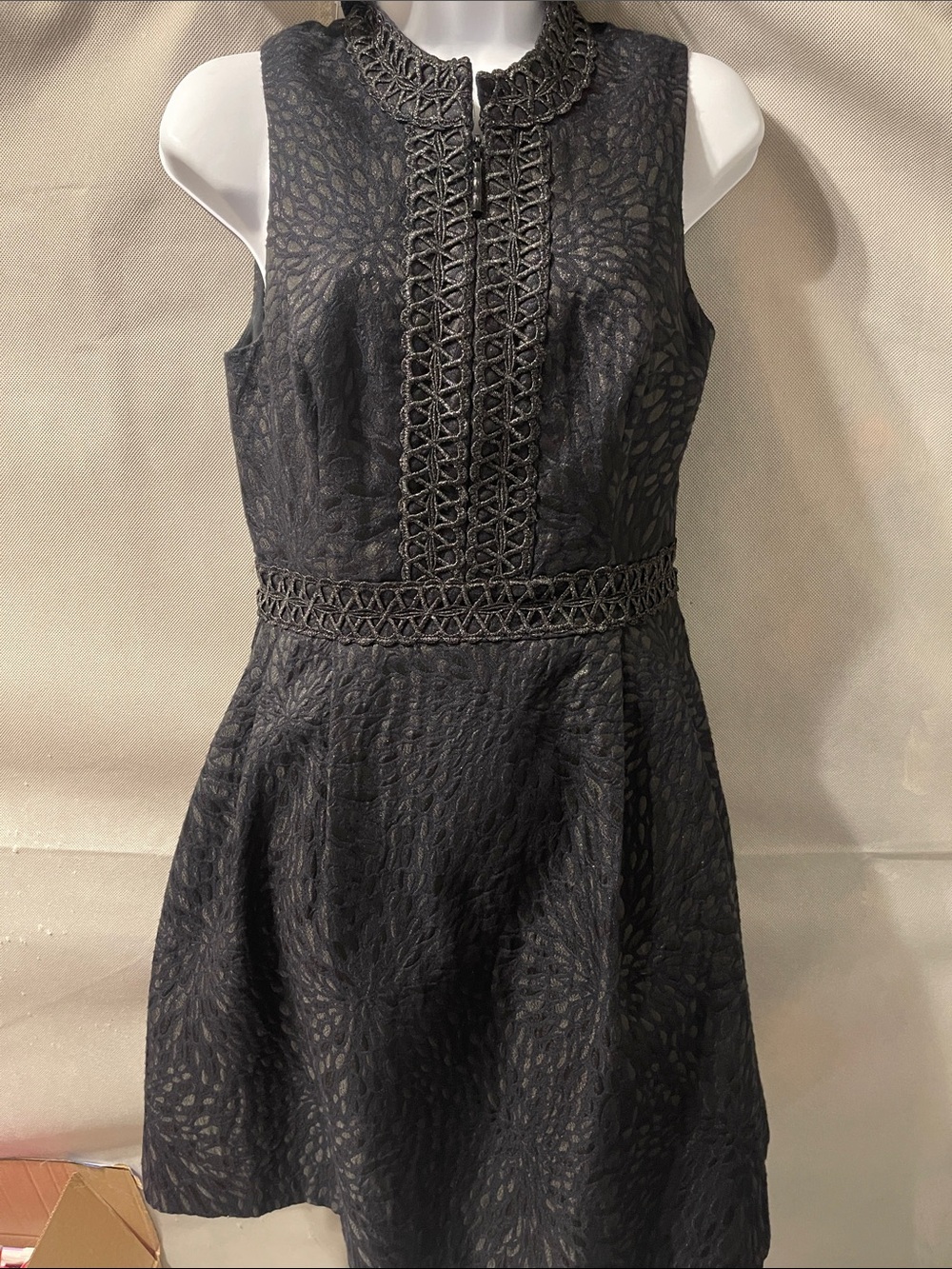 Lilly Pulitzer Black Sleeveless Franci Textured Fit-and-Flare Dress